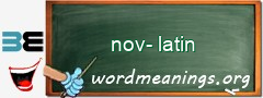 WordMeaning blackboard for nov-latin